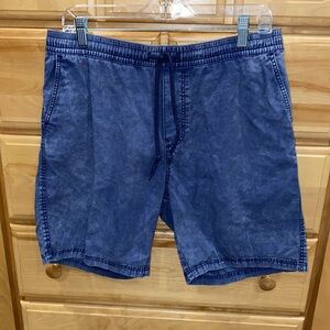 H&M Divided Men’s Blue Wash 100% Cotton Shorts Drawstring - Size 32 - EUC